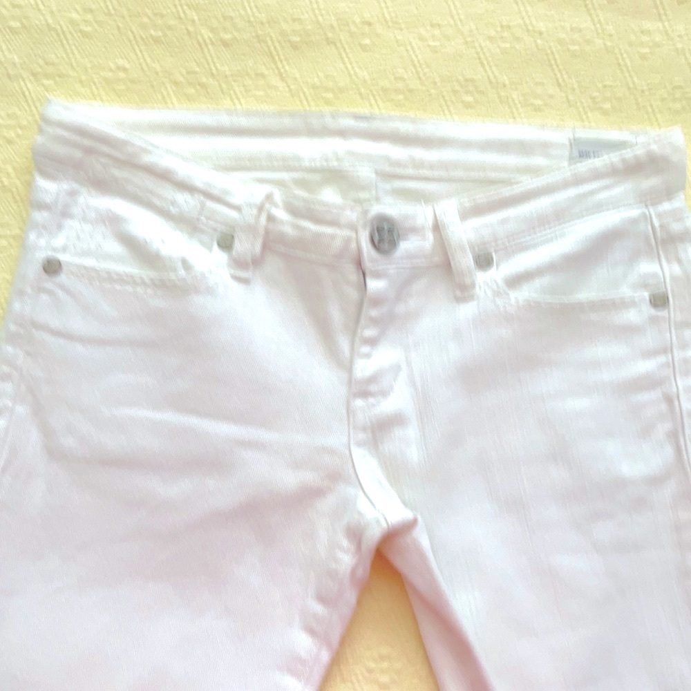 BCBG Maxazria white stretch jeans.
